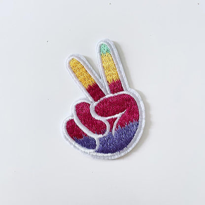 embroidered groovy summer iron - on patch - good market thrift store