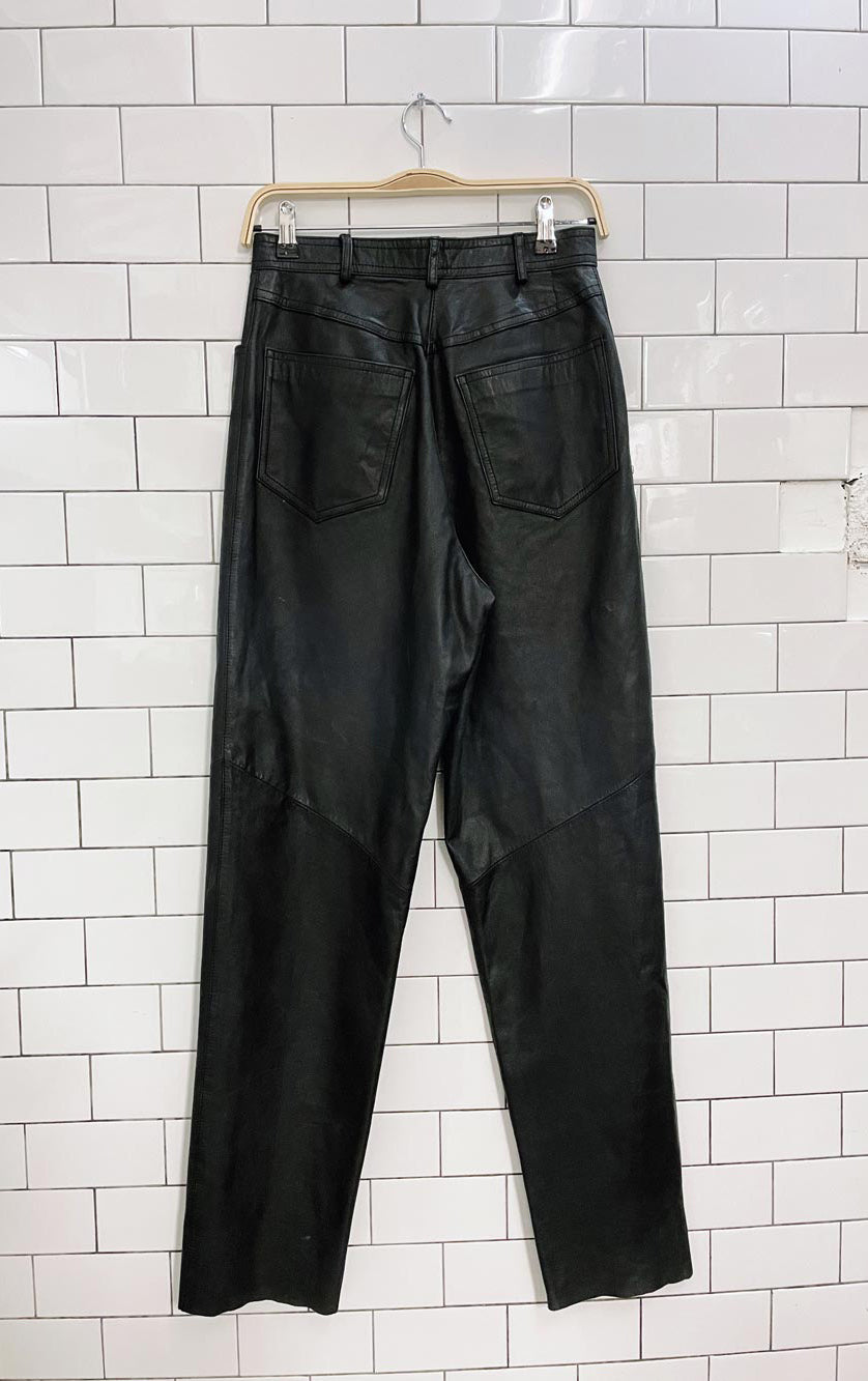 vintage danier high rise leather pants