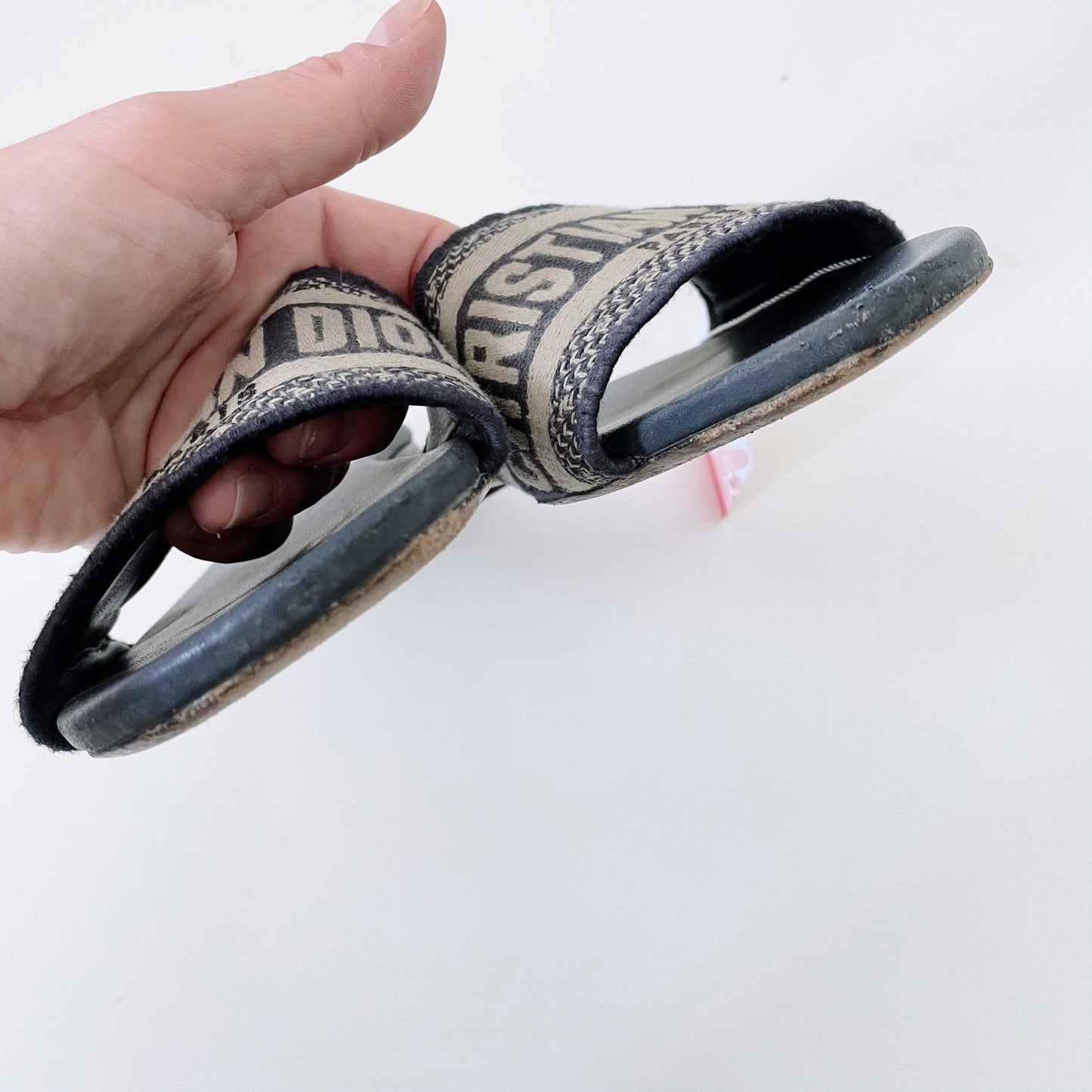 dior 2023 embroidered cotton dway slides