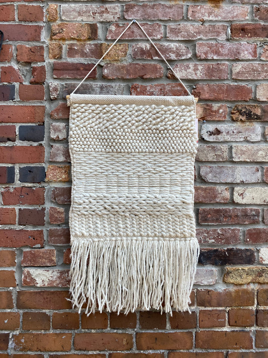 boho wool + cotton macrame wall hanging