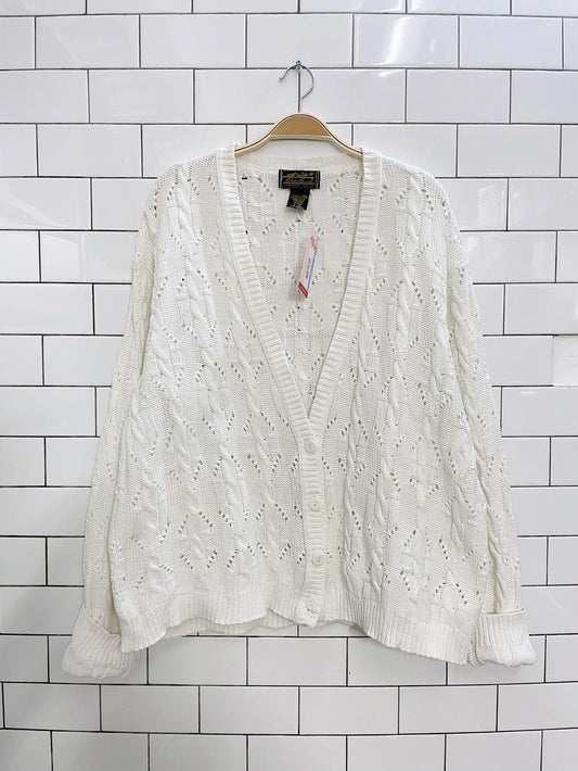 vintage 90s eddie bauer cotton knit cardigan