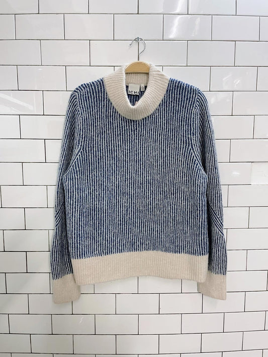 ichi kamara alpaca-blend stripe knit sweater