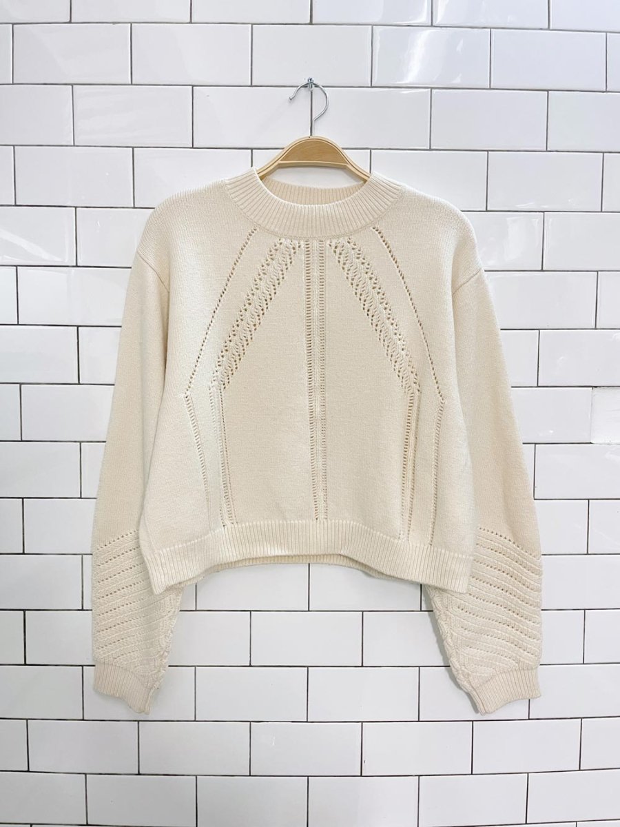 club monaco wool - blend pointelle knit sweater - good market thrift store
