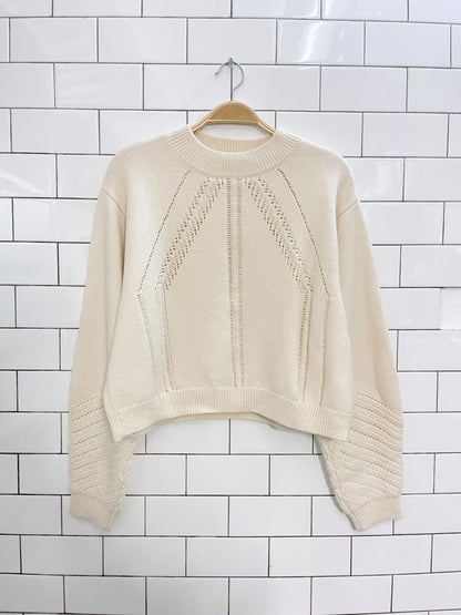 club monaco wool - blend pointelle knit sweater - good market thrift store