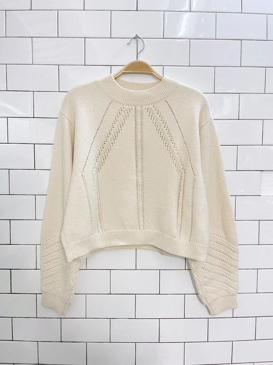 club monaco wool - blend pointelle knit sweater - good market thrift store