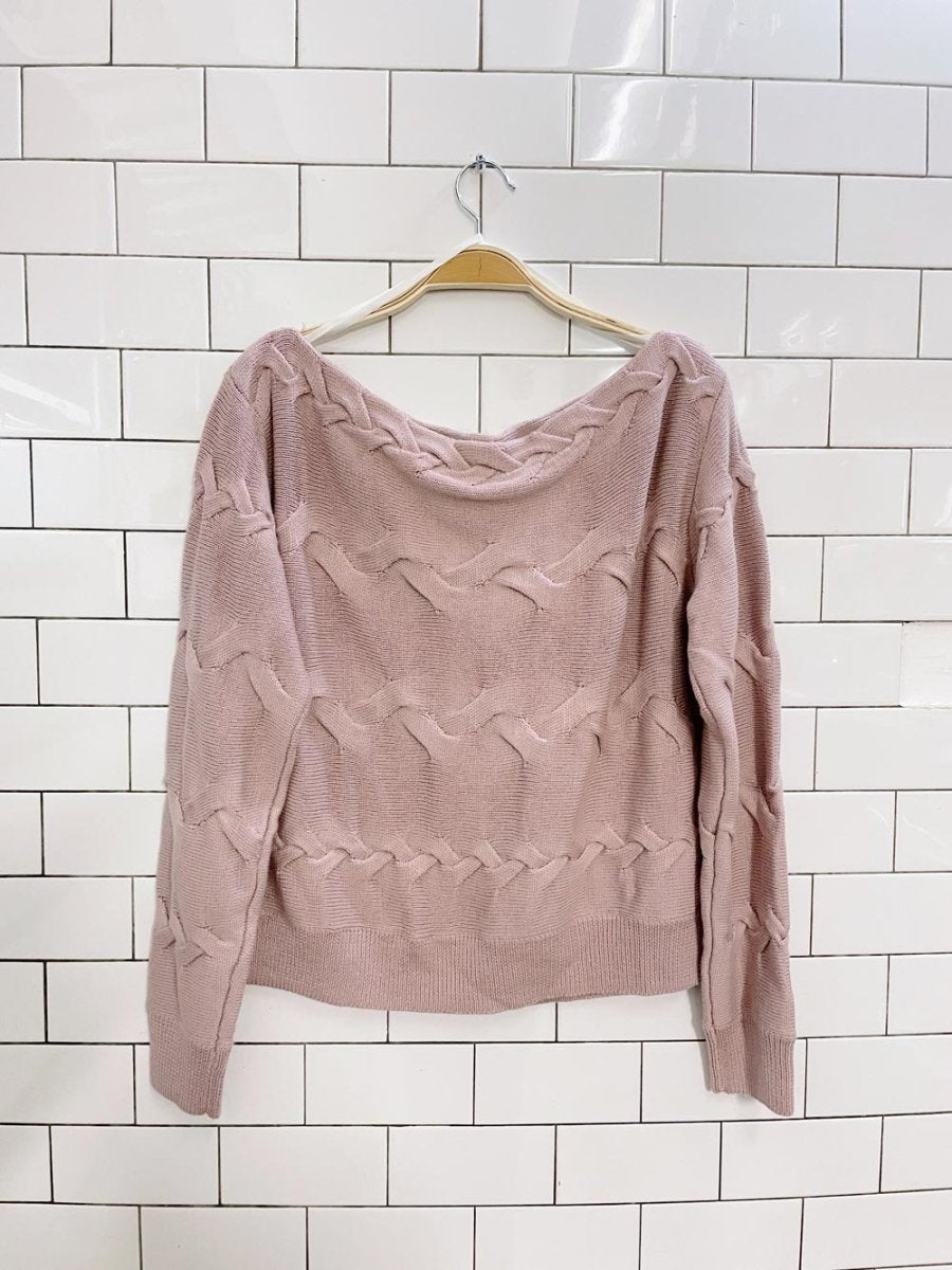 babaton luc 100% merino wool cable knit sweater - good market thrift store