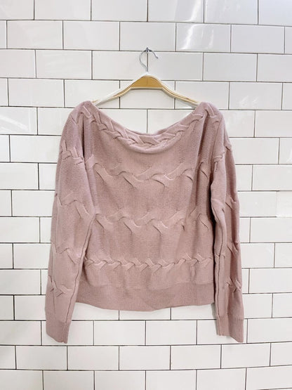 babaton luc 100% merino wool cable knit sweater - good market thrift store