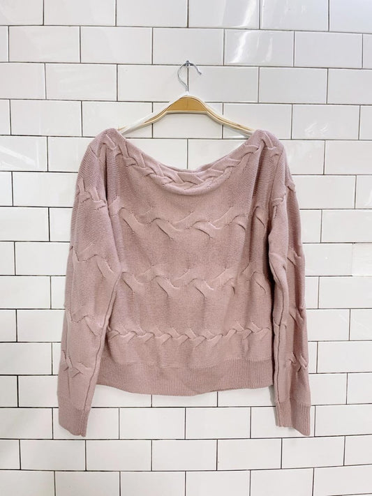 babaton luc 100% merino wool cable knit sweater - good market thrift store