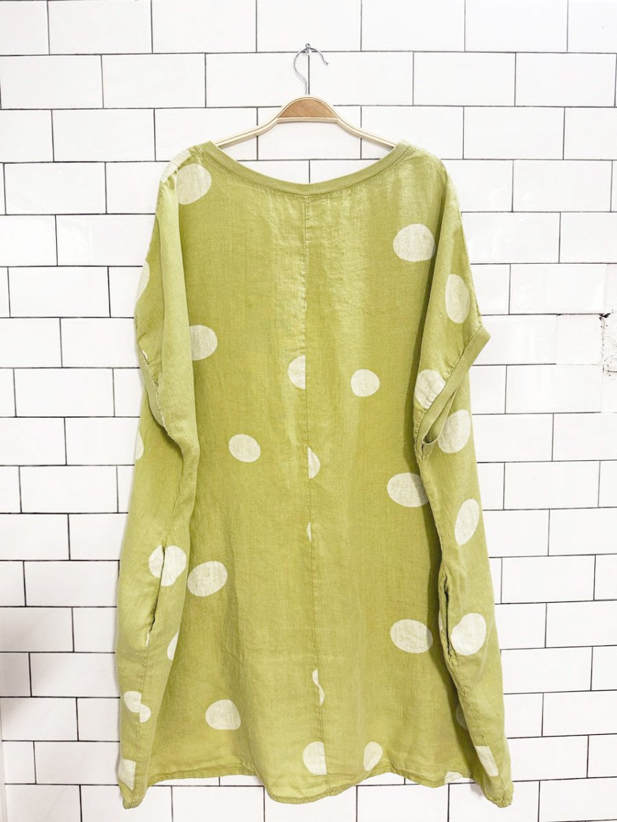 100% linen polka dot loose fit dress | made in Italy - good market thrift store