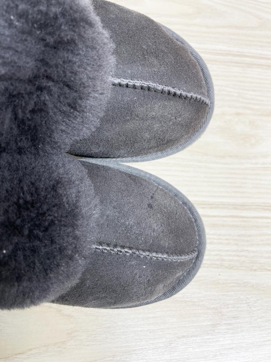 100% shearling platform slippers - good market thrift store