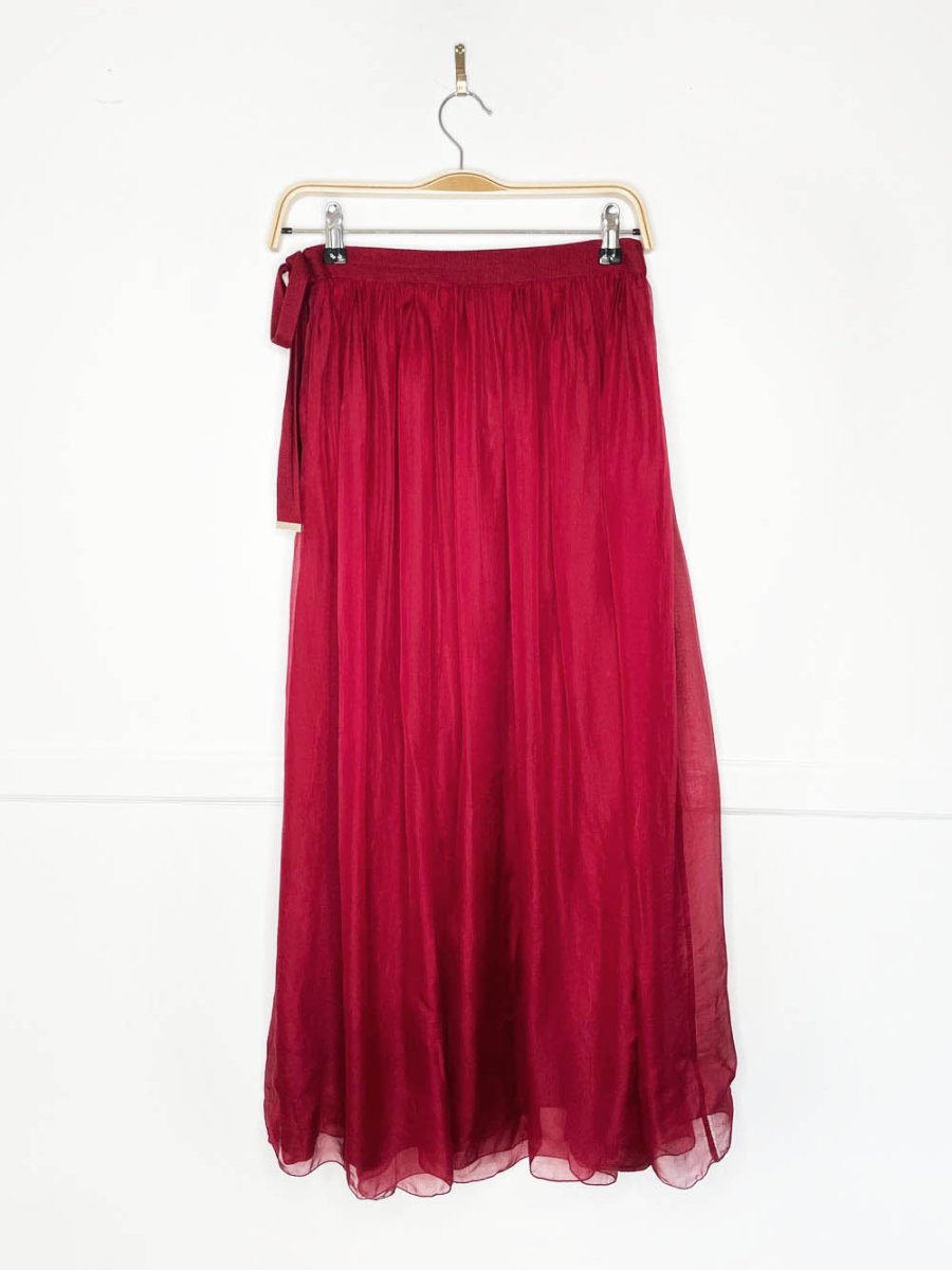 100% silk chiffon flowy midi skirt - good market thrift store