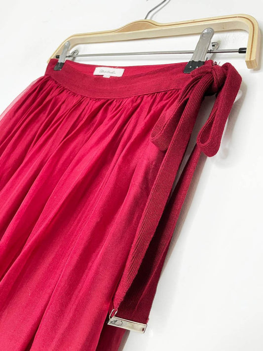 100% silk chiffon flowy midi skirt - good market thrift store