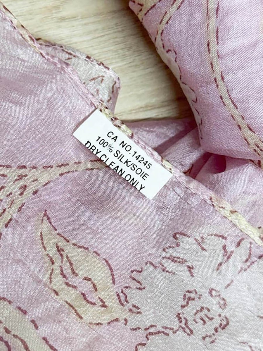 100% silk sheer floral scarf - good market thrift store