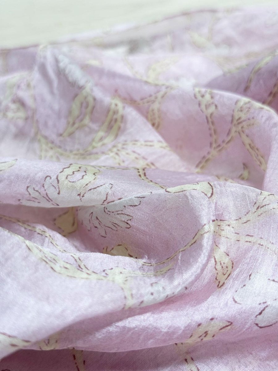 100% silk sheer floral scarf - good market thrift store