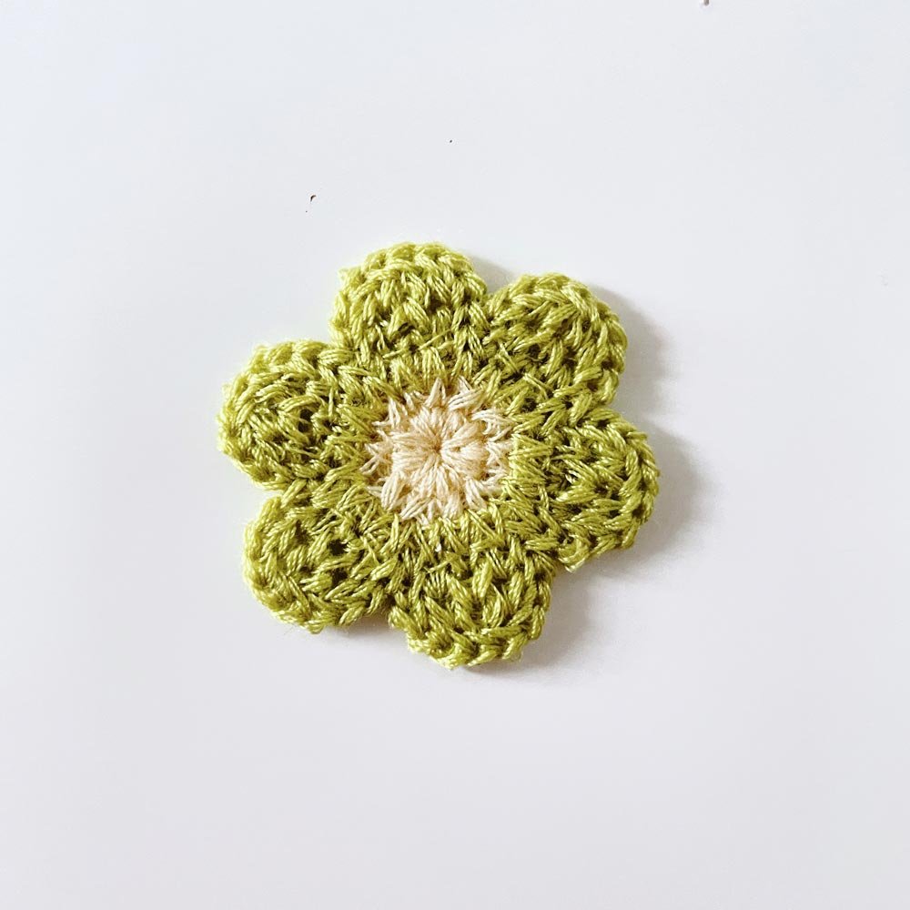 embroidered crochet sew - on patch - good market thrift store