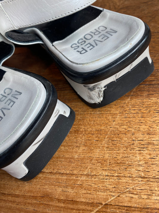 y2k never cross leather square toe sandal