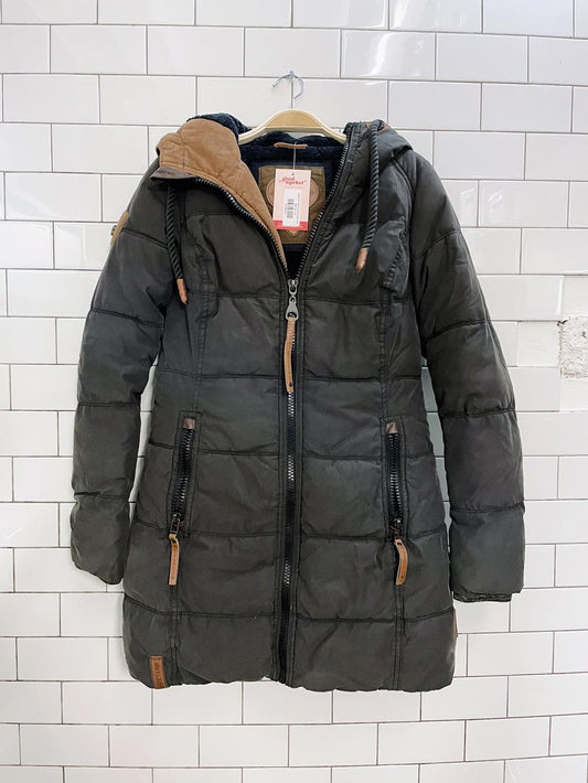 naketano fleece lined puffer parka