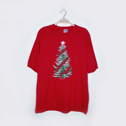 vintage 90s christmas tree ringer tee - size xxl