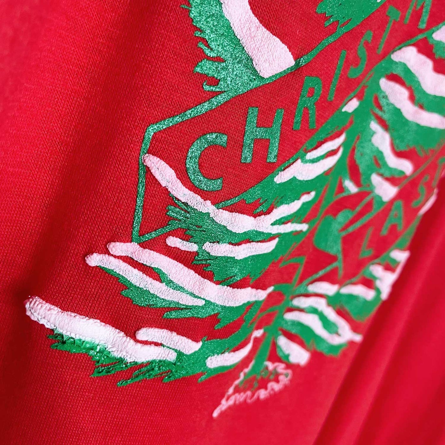 vintage 90s christmas tree ringer tee - size xxl