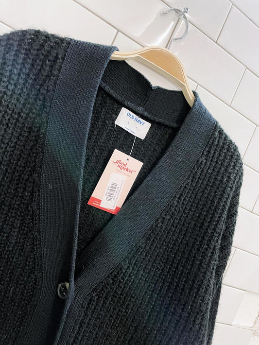 old navy wool-blend chunky knit cardigan