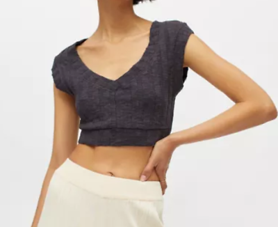 bdg chunky rib deep plunge knit vest top