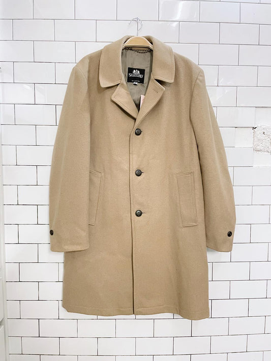 vintage stafford camel wool flannel lined coat