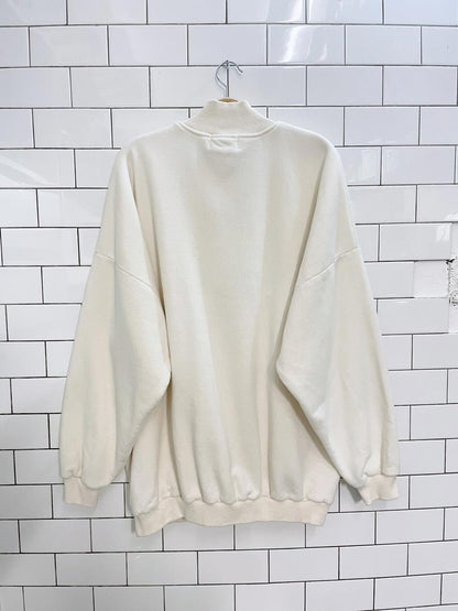 vintage 90s ash city native animals 1/4 zip pullover