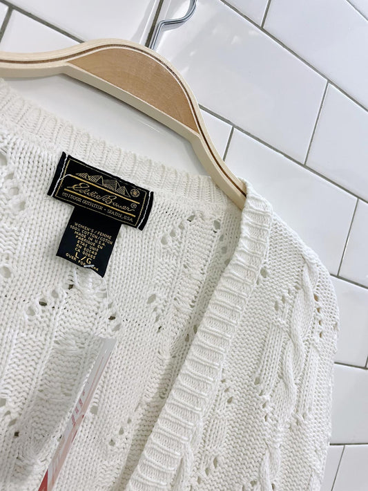 vintage 90s eddie bauer cotton knit cardigan