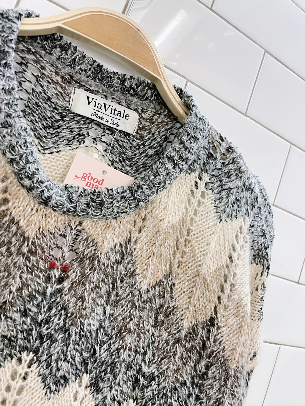 via vitale metallic wool-mohair blend sweater