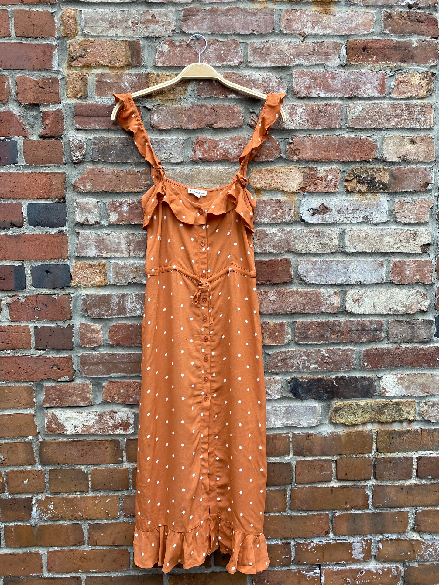 for love & lemons natalia dot midi dress