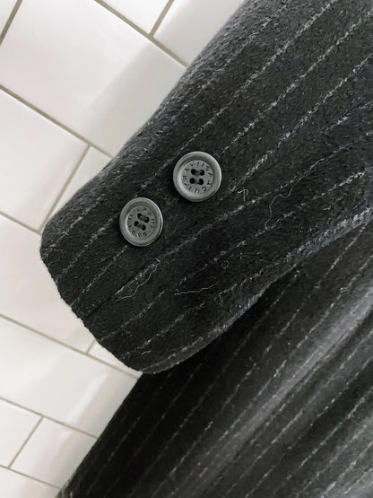 isaac mizrahi pinstripe wool-blend coat