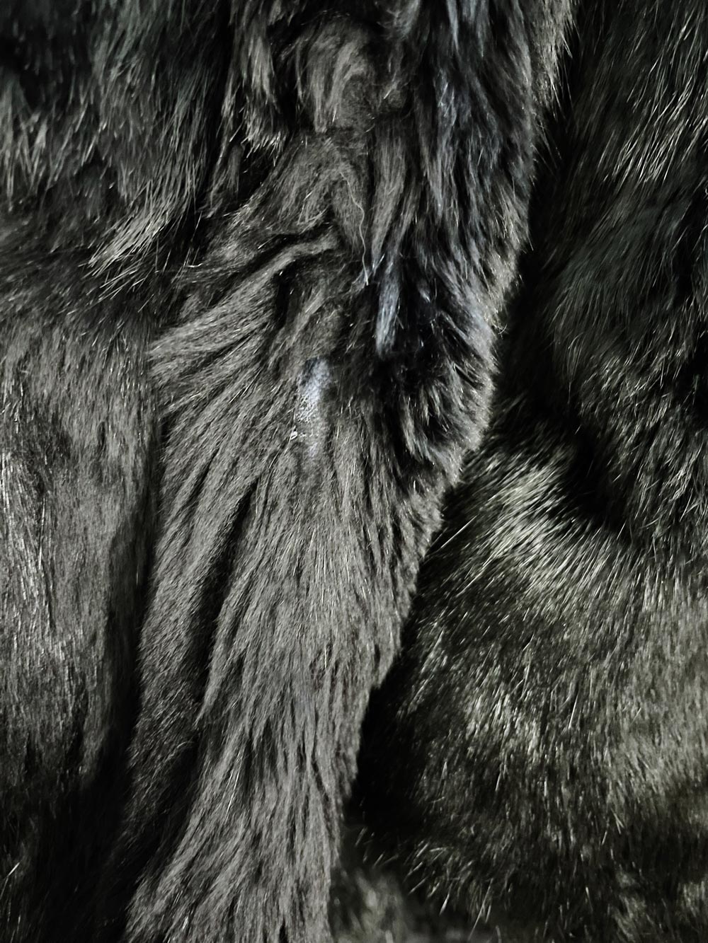 vintage 80s power shoulder rabbit fur coat