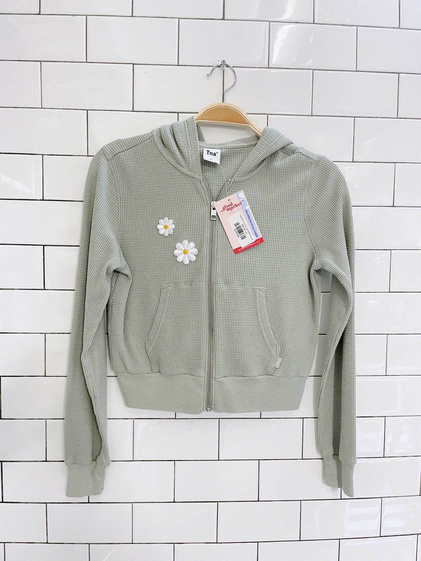 rework x tna full zip waffle hoodie