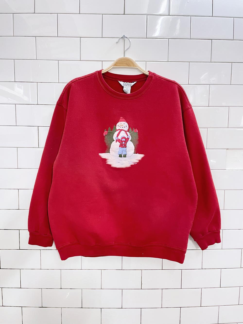 vintage 00s NR holiday snowman crew