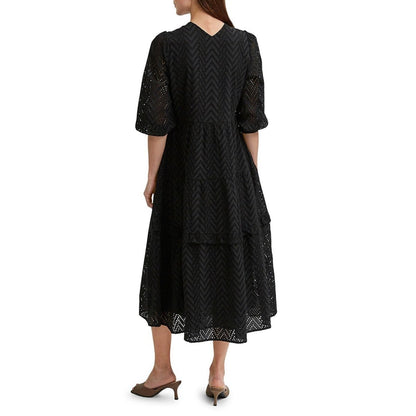 selected femme cece - sadie eyelet long sleeve maxi dress - good market thrift store