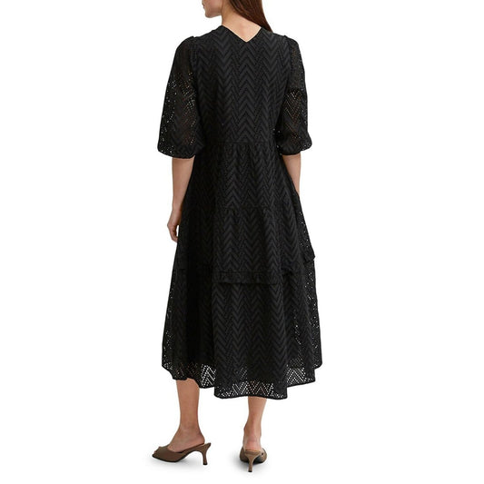 selected femme cece - sadie eyelet long sleeve maxi dress - good market thrift store