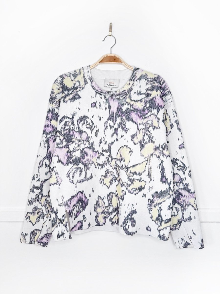 3.1 phillip lim abstract daisy printed pullover sweater - good market thrift store