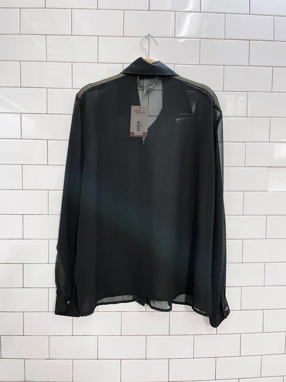 vintage chagall sequin trim chiffon blouse