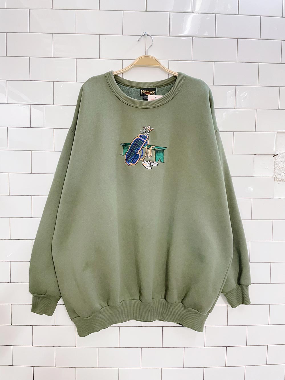 vintage 00s marshlands golf embroidered crew