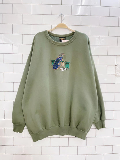 vintage 00s marshlands golf embroidered crew