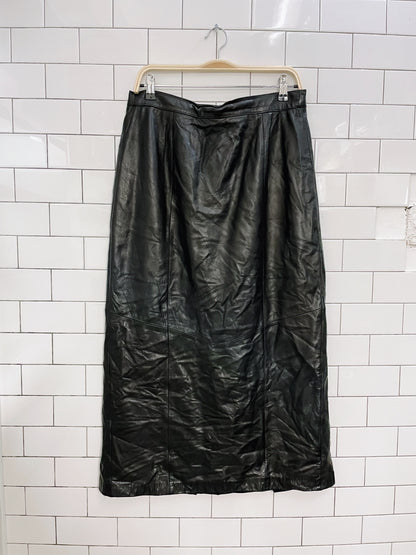 vintage danier butter leather maxi skirt
