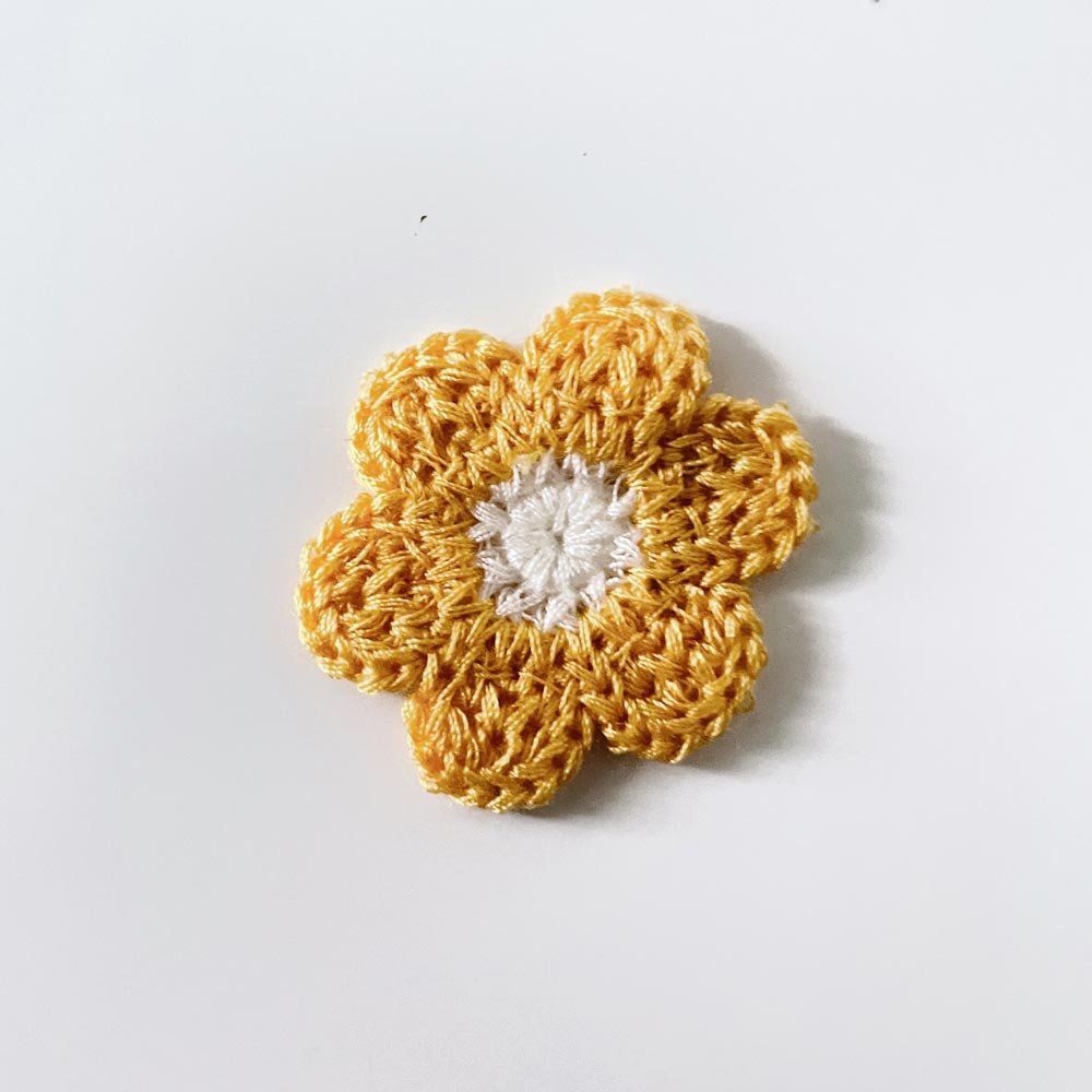 embroidered crochet sew - on patch - good market thrift store