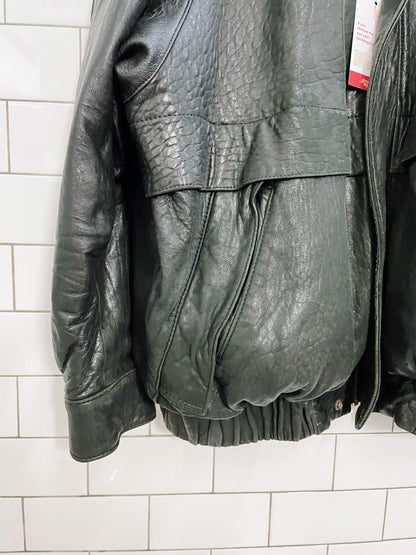 vintage brogue butter leather bomber jacket