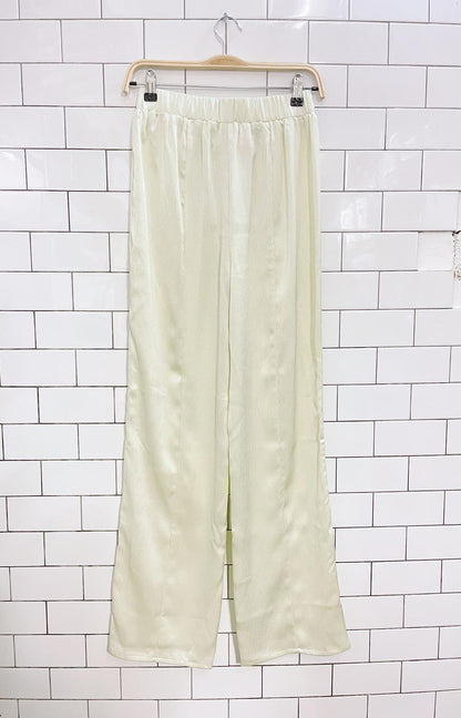 nwt 4th + reckless satin crepe wide leg pants