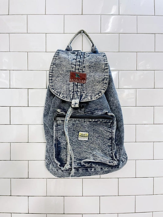 vintage 80s liz thomas acid wash denim backpack - good market thrift store