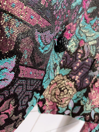 vintage conrad c metallic floral jacquard jacket