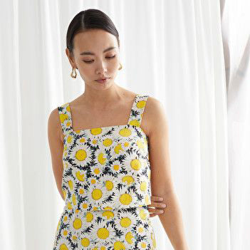 nwt & other stories linen sunflower tank