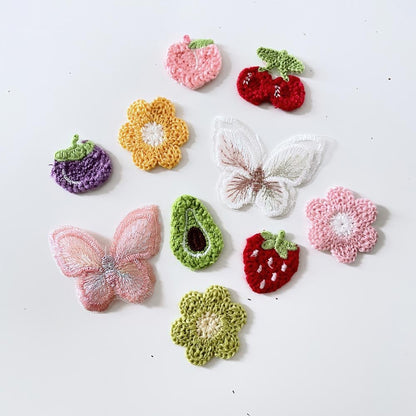 embroidered crochet sew - on patch - good market thrift store