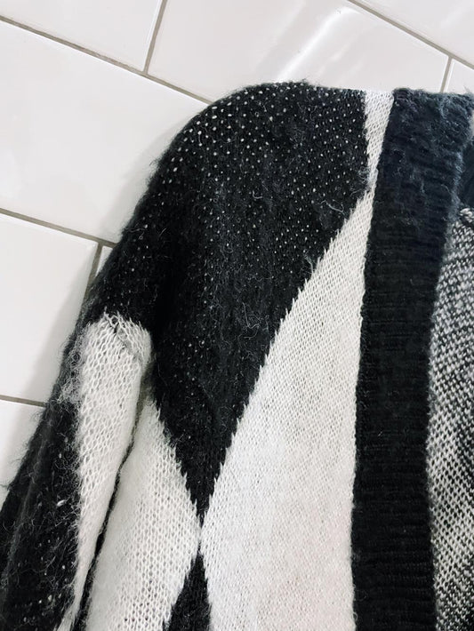h&m oversized argyle knit cardigan