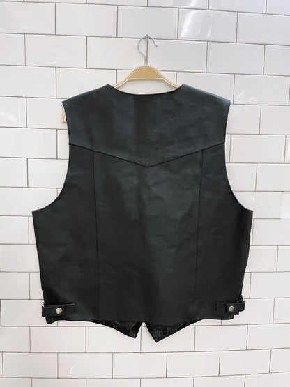 vintage brubaker leather biker vest